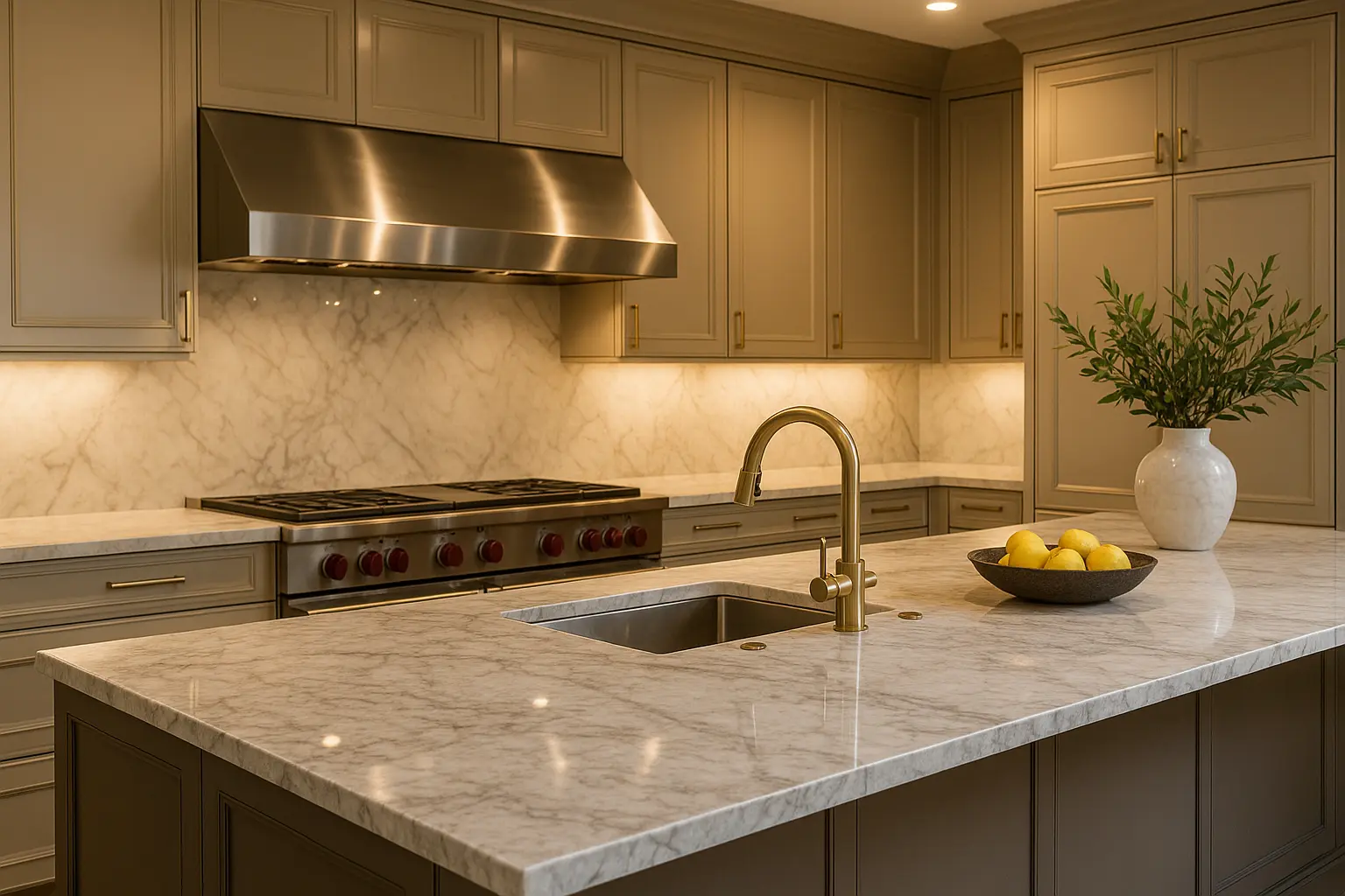 Local specialist kitchen worktop installation in a modern home